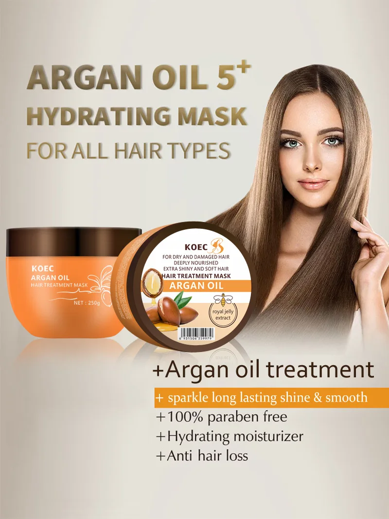 Argan Oil Hair Mask - Deep Conditioner Treatment for Dry Damaged Hair - Moroccan Split End Moisturizer, Hydrating Product 250g
Argan Oil Hair Mask - Deep Conditioner Treatment for Dry Damaged Hair - Moroccan Split End Moisturizer, Hydrating Product 250g