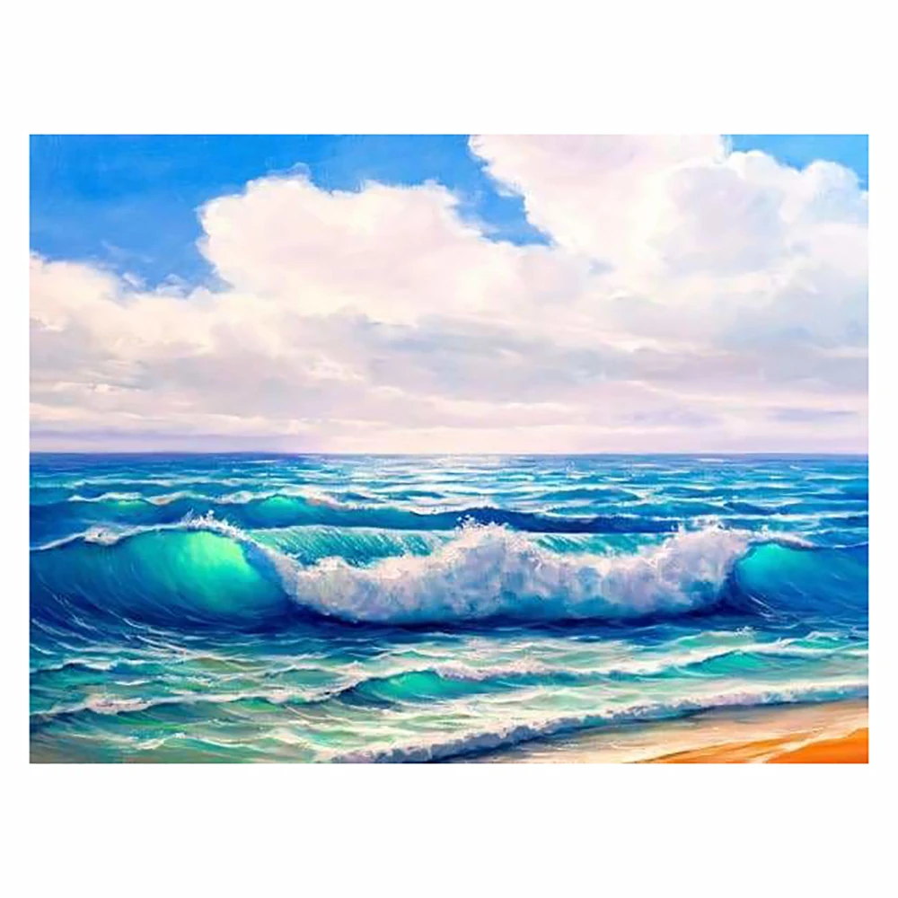 DIY 5D diamond painting beach and waves cross stitch set full diamond embroidery mosaic landscape decorative painting gift
DIY 5D diamond painting beach and waves cross stitch set full diamond embroidery mosaic landscape decorative painting gift