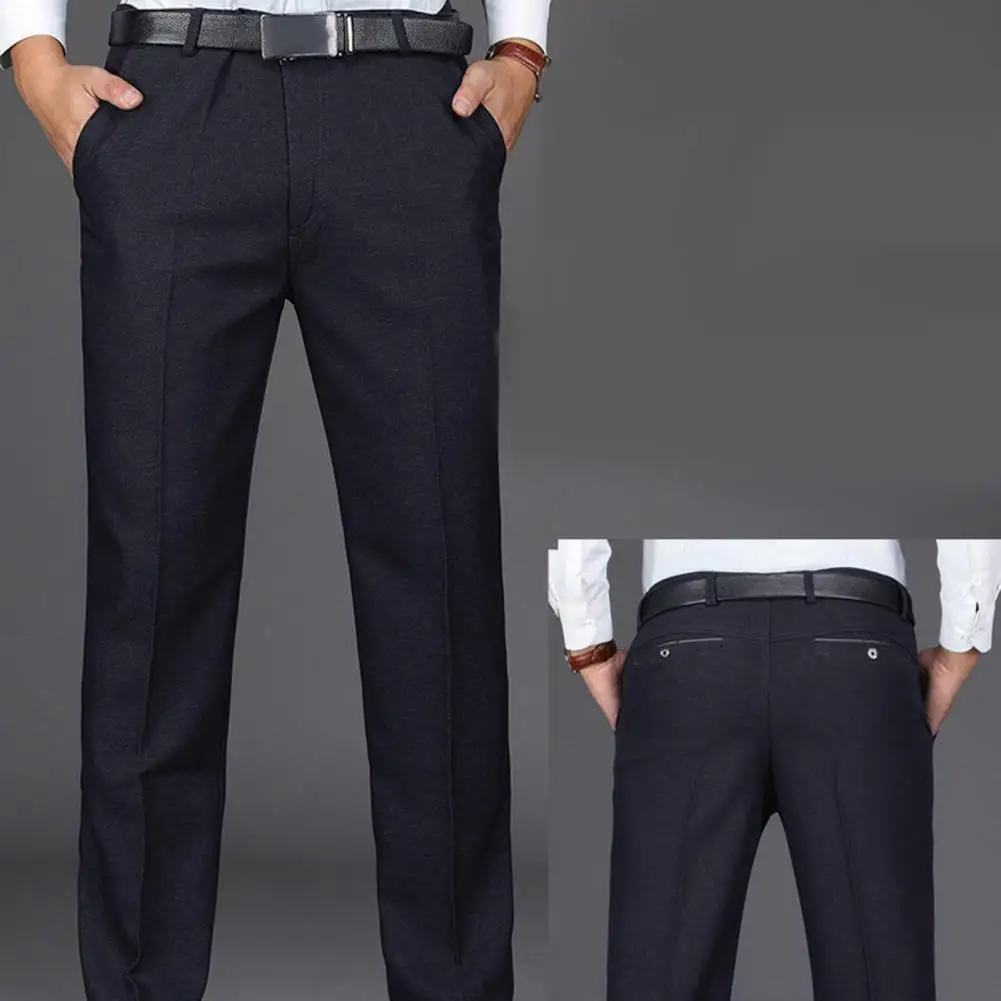 Men Straight-leg Pants Thick Plush Men's Suit Pants with Soft Pockets Mid Waist Closure Formal Business for Office for Warmth
Men Straight-leg Pants Thick Plush Men's Suit Pants with Soft Pockets Mid Waist Closure Formal Business for Office for Warmth