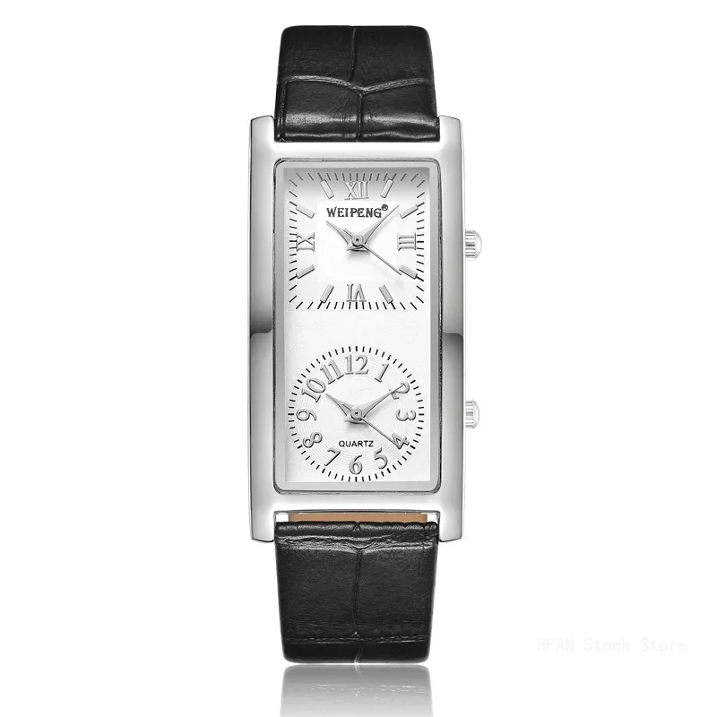 

Ladies Minimalist Watch 2 Double Dial Time Zone Womens Fashion Elegant Wristwatch Quartz Clock Leather Strap Relogio Feminino