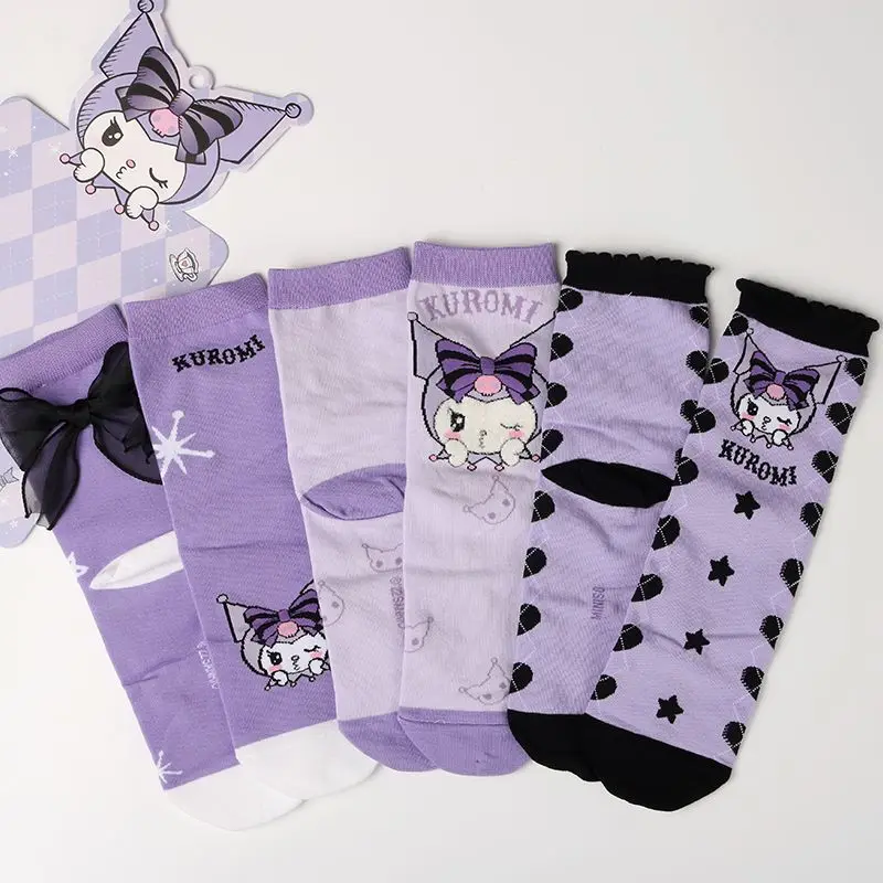 Sanrio Hellokitty Mymelody Kuromi Cinnamoroll Pompom Purin Three Pairs of Stockings for Women Cute Lolita Little Devil Bow
Sanrio Hellokitty Mymelody Kuromi Cinnamoroll Pompom Purin Three Pairs of Stockings for Women Cute Lolita Little Devil Bow