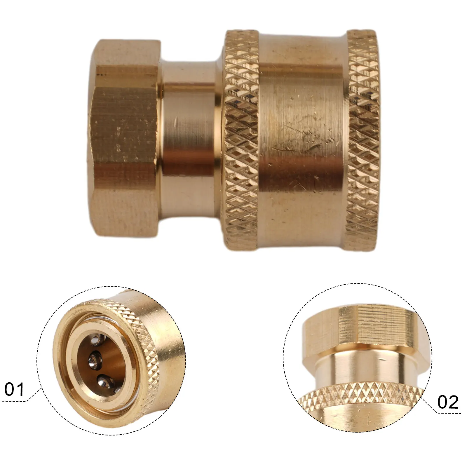 

1/4\\\" Pressure Washer Hose Adapter BSP1/4(G1/4) Female Connector Gasket Golden Quick Release New 2021 Replacement