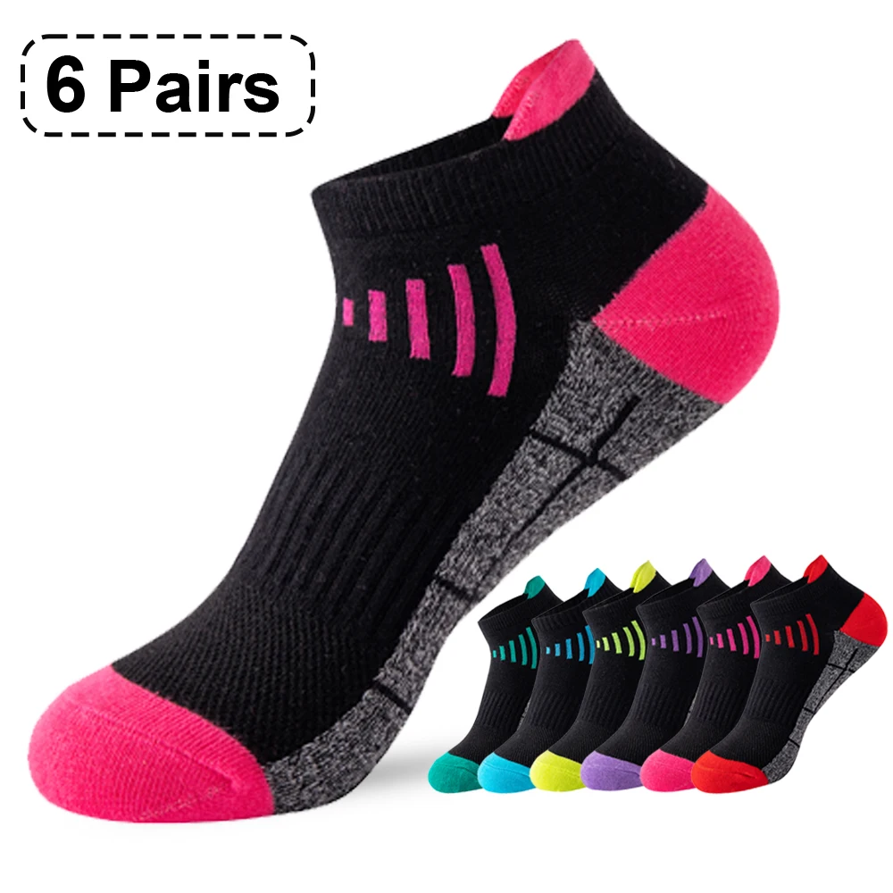 

6Pairs Organic Cotton black women Socks Ankle Breathable Run Sports Sock Casual Athletic Summer Thin Men Short Sokken gift