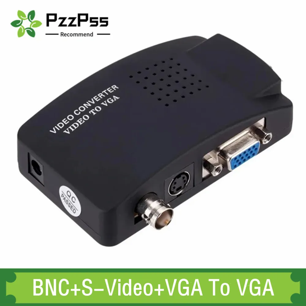 

PzzPss BNC S-Video VGA to VGA Video Converter 1080P BNC to VGA Output Adapter Digital Switch Box For PC Mac TV Camera DVD DVR