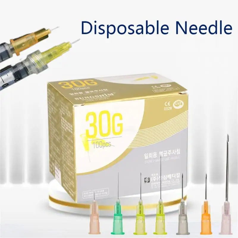 

100pcs Painless small needle painless beauty ultrafine 30G * 4mm , 30G * 13mm , 30G * 25mm syringes Korean Needles Eyelid Tools