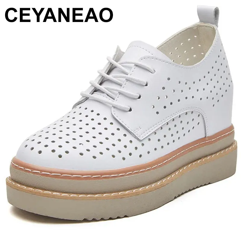 7cm Females Natural Genuine Leather Platform Sneakers Wedge Heels Rubber Hollow Breathable Summer Women Casual Shoes Dress
7cm Females Natural Genuine Leather Platform Sneakers Wedge Heels Rubber Hollow Breathable Summer Women Casual Shoes Dress