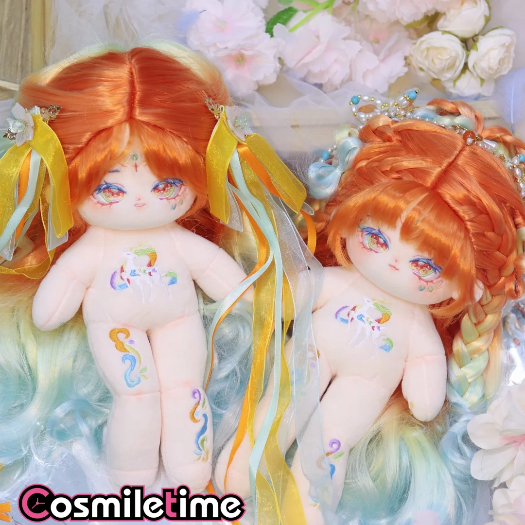 

New Anime Orange Deer Mermaid Princess Stuffed 20cm 30cm Long legs Plush Plushie Doll Clothes Animals Soft Pillow Toy For Kids