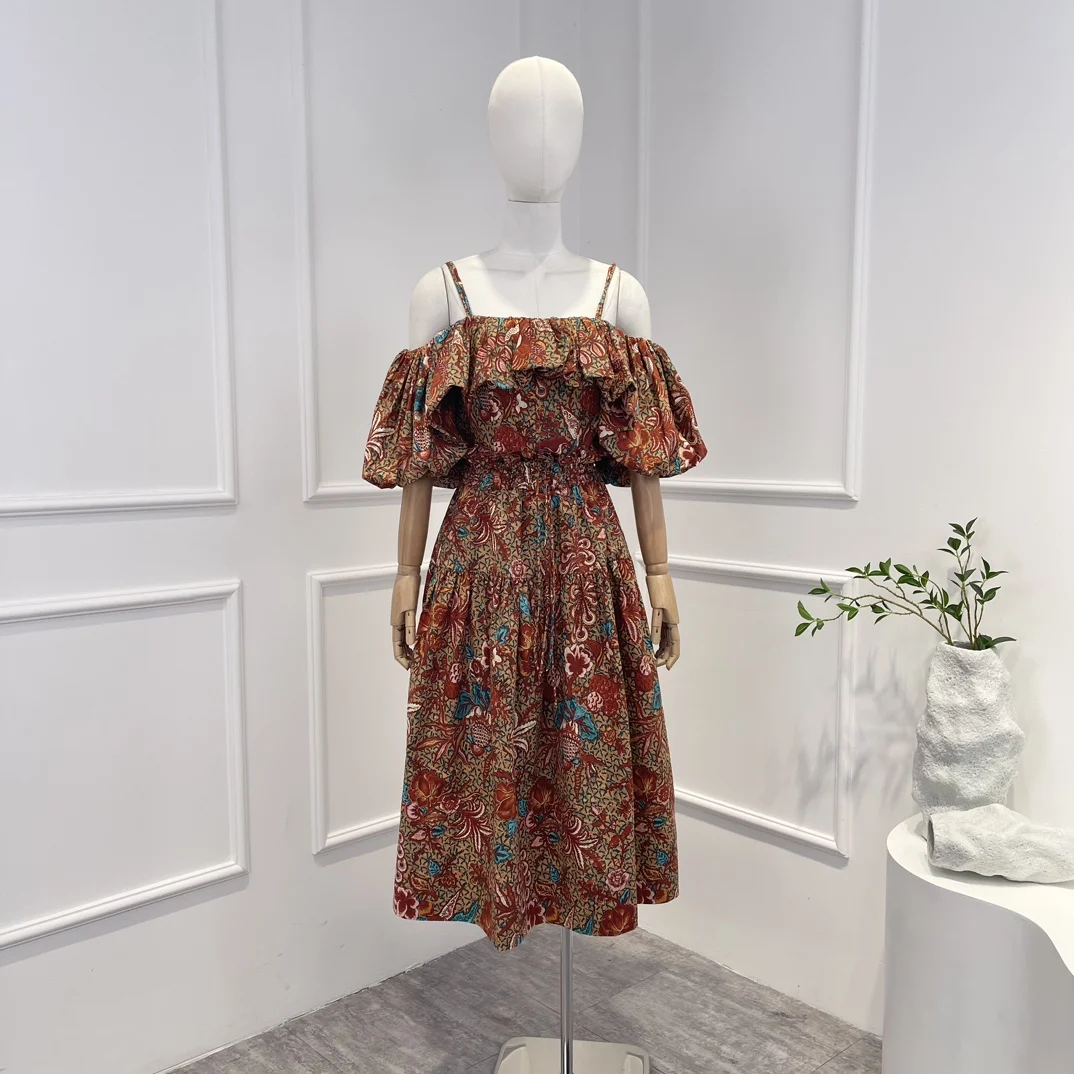 2023 Original Flower Plant Printing Short Lantern Sleeve Top Ruffles Tiered Cake Midi Skirt Women Set Summer Fall Female Suit
2023 Original Flower Plant Printing Short Lantern Sleeve Top Ruffles Tiered Cake Midi Skirt Women Set Summer Fall Female Suit