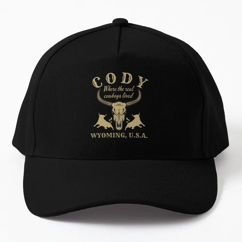 

Retro Cody, Wyoming, U.S.A., Tan Text- Vintage Cowboy / Vintage Western Baseball Cap Hat Man For The Sun Caps Women Men's