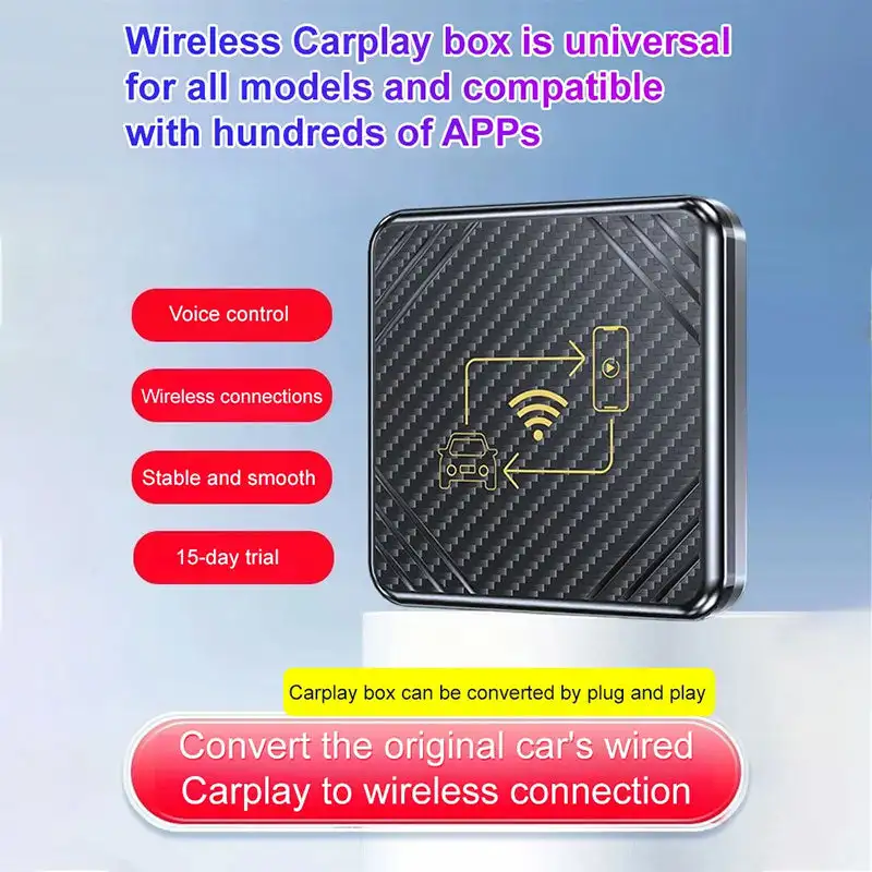 Автомобильная Беспроводная коробка для подключения CarPlay, беспроводная автомобильная приставка Android для автомобильного радио с проводным CarPlay, автомобильный OEM проводной и беспроводной
Автомобильная Беспроводная коробка для подключения CarPlay, беспроводная автомобильная приставка Android для автомобильного радио с проводным CarPlay, автомобильный OEM проводной и беспроводной