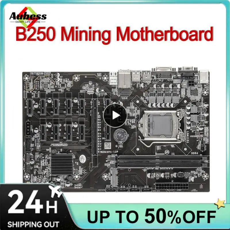 

B75 B250C Mining Motherboard 12 USB 3.0 To PCIe XI-E 16X Graphics Card LGA 1151 DDR4 SATA Bitcoin BTC ETH Miner Mainboard