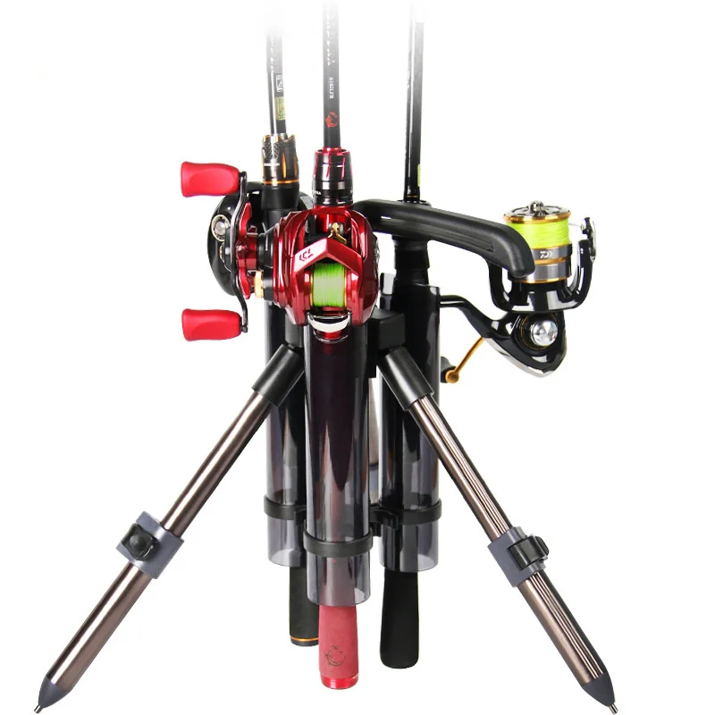 

Rod Stand Tripod Portable Fishing Rod Support, Lure Box, Barrel Holder, Pole Accessories, Bracket Tools