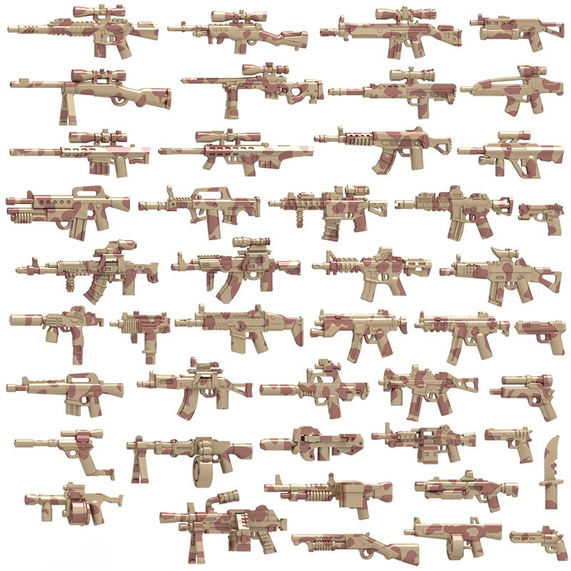 

25/50/100Pcs Weapon Guns Cannon AWM 95K Military SWAT Army Police Building Blocks MOC Figure Accessories Model Bricks DIY Toy