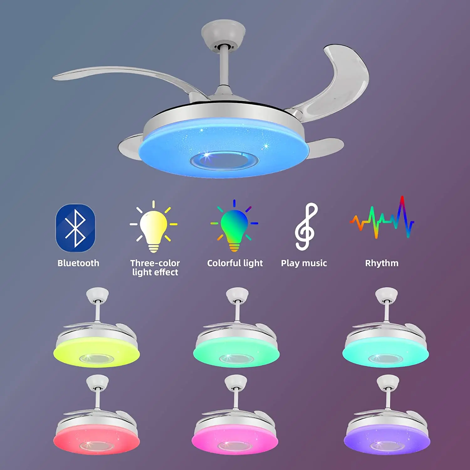 Ceiling Fan With LED Light And Control With Bluetooth Speaker Silent Chandelier Retractable Fan Lighting For Home Room Decor
Ceiling Fan With LED Light And Control With Bluetooth Speaker Silent Chandelier Retractable Fan Lighting For Home Room Decor