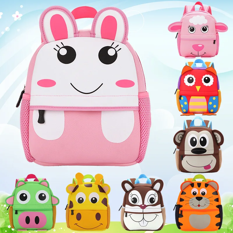 

Cute Cartoon Animal Shaped Kindergarten Children's Bookbags The 12 Chinese Zodiacs Classic Diving Material Backpack