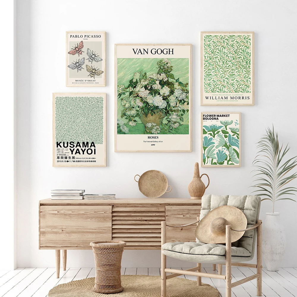 Green Exhibition Poster Flower Market Print William Morris Yayoi Kusama Canvas Painitng Nordic Abstract Wall Art Pictures Decor
Green Exhibition Poster Flower Market Print William Morris Yayoi Kusama Canvas Painitng Nordic Abstract Wall Art Pictures Decor