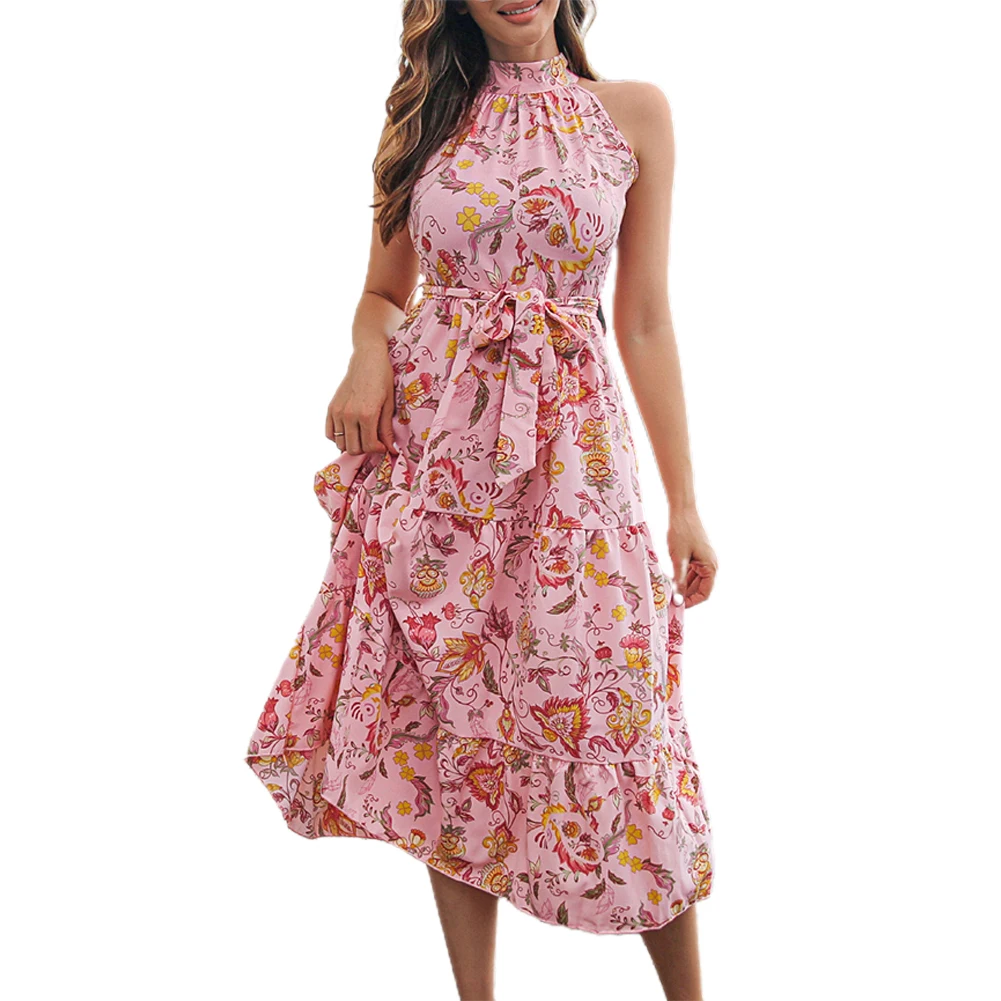 Sleeveless Halter Neck Long Sundress for Women Casual Loose Floral Print Tank Dress in Soft and Flowy Material
Sleeveless Halter Neck Long Sundress for Women Casual Loose Floral Print Tank Dress in Soft and Flowy Material