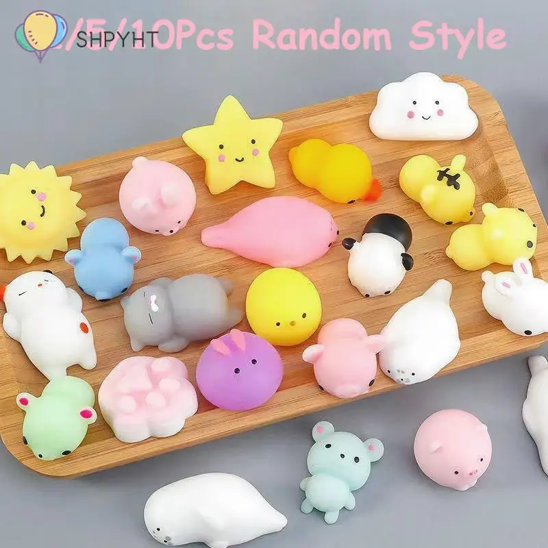 

2/5/10Pcs Mini Animal Squishy Toy Squeeze Ball Toys Fidget Toys Pinch Kneading Toy Stress Reliever Toys Kid Party Favor