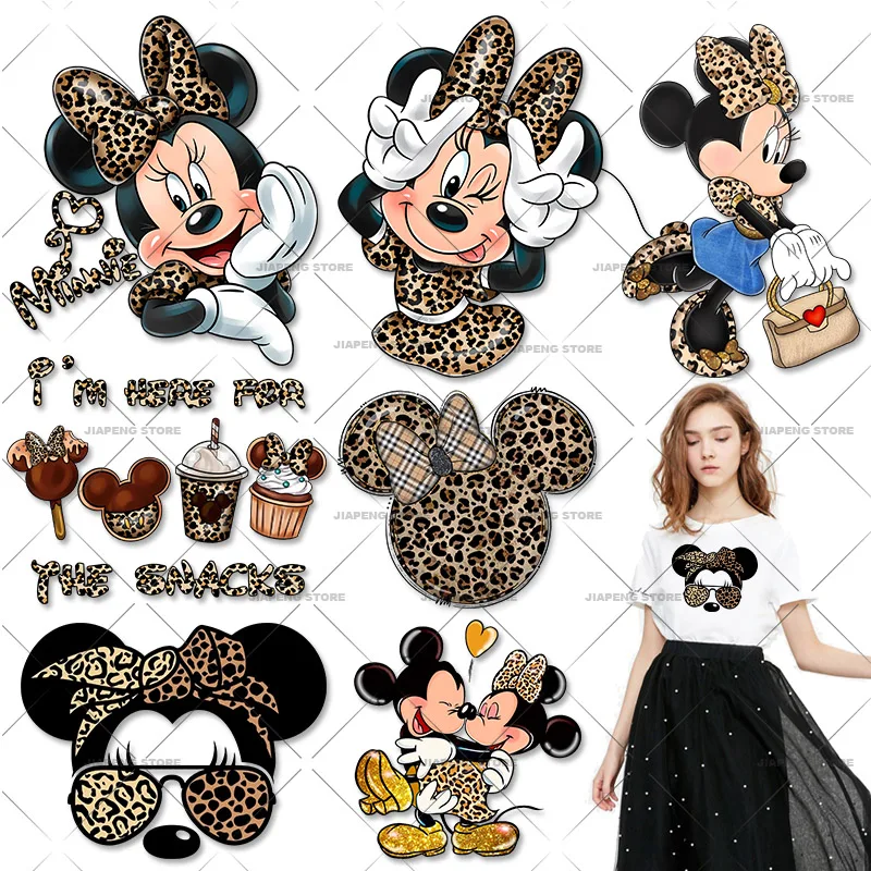 Leopard Minnie Mouse Stickers for Clothes Fashable Printed Iron-on Transfer for Clothing Appliques Patches on Jacket Decor DIY
Leopard Minnie Mouse Stickers for Clothes Fashable Printed Iron-on Transfer for Clothing Appliques Patches on Jacket Decor DIY