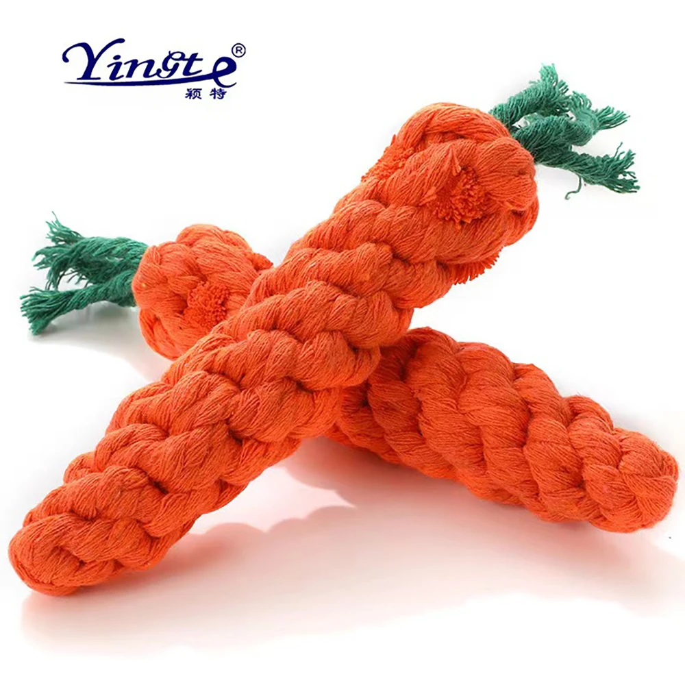 Pet Toy Rope Knot Woven Carrot Cotton Rope Bite Resistant Dog Toy Safe And Durable Cleaning Teeth Grab Bite Training Supplies
Pet Toy Rope Knot Woven Carrot Cotton Rope Bite Resistant Dog Toy Safe And Durable Cleaning Teeth Grab Bite Training Supplies