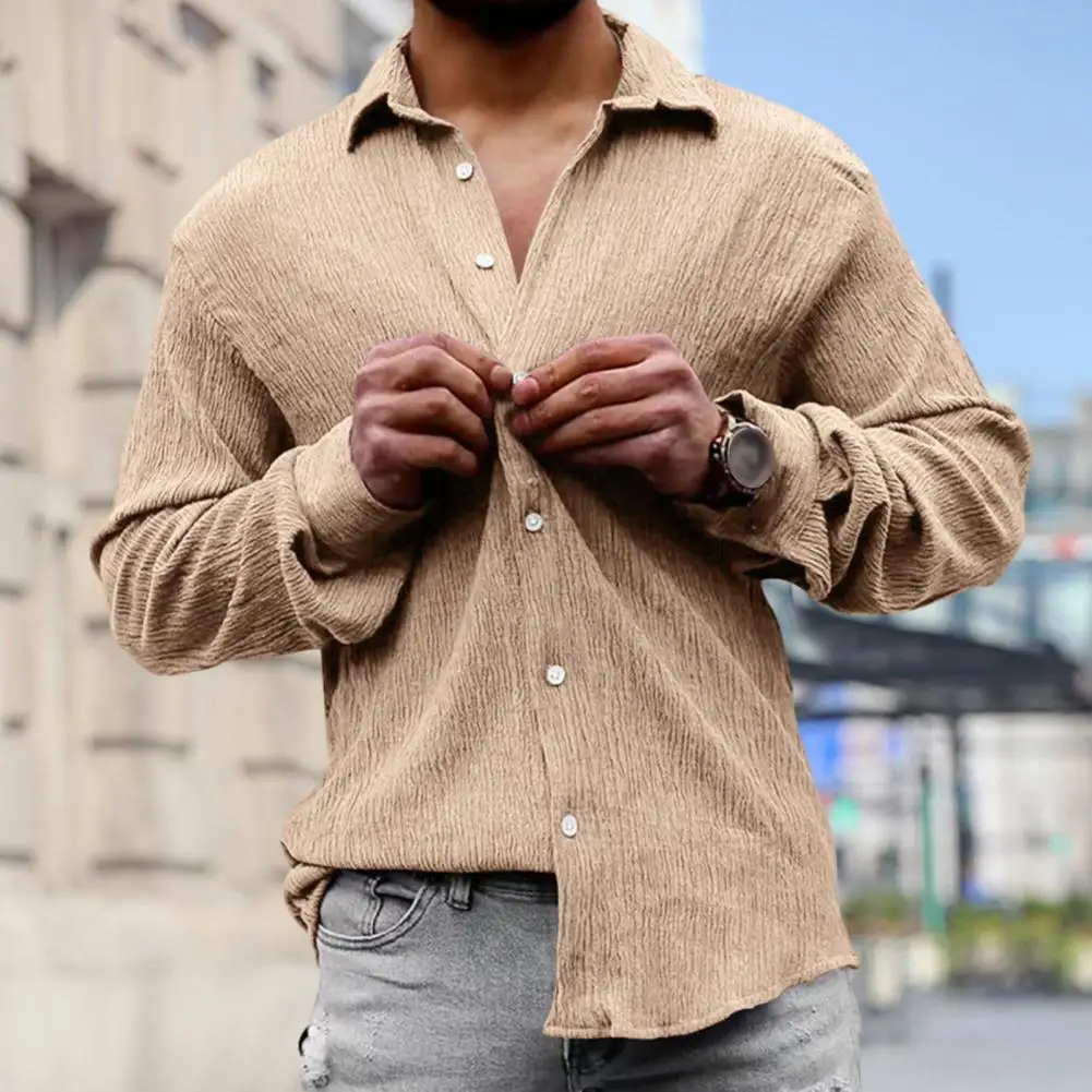 Cotten Flax Men Shirt Single-breasted Long Sleeve Fall Spring Shirt Solid Color Casual Cardigan Shirt Loose Handsome Men's Shirt
Cotten Flax Men Shirt Single-breasted Long Sleeve Fall Spring Shirt Solid Color Casual Cardigan Shirt Loose Handsome Men's Shirt