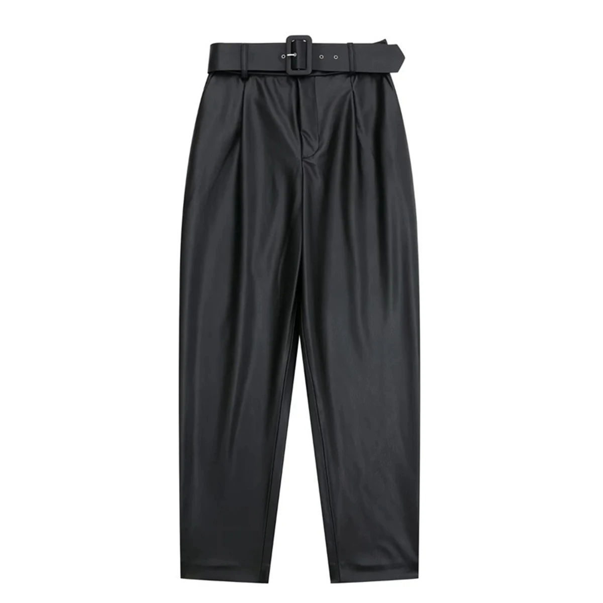 Stylish Chic Faux Leather Pants Women with Belt High Waist Zipper Straight Long Pencil Pant Woman Black PU Leather Trousers
Stylish Chic Faux Leather Pants Women with Belt High Waist Zipper Straight Long Pencil Pant Woman Black PU Leather Trousers