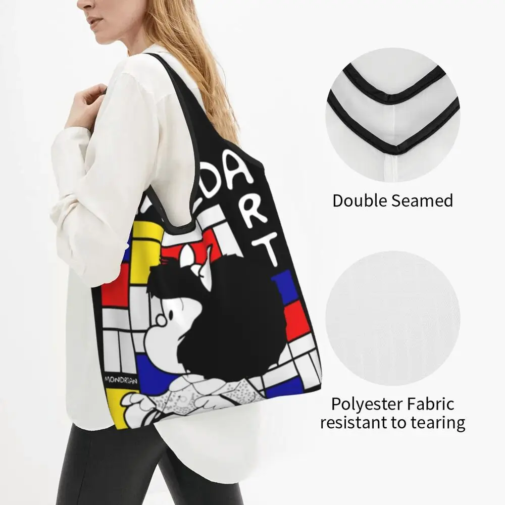 Custom Vintage Mafalda Manga Grocery Shopping Bag 171 S2a4752bd65be42d2a9e0eb37636b92af4