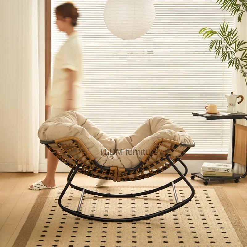 Modern rocking chair in bedroom, living room, family relaxation lounge chair, portable design, Sillones foldable furniture
Modern rocking chair in bedroom, living room, family relaxation lounge chair, portable design, Sillones foldable furniture
