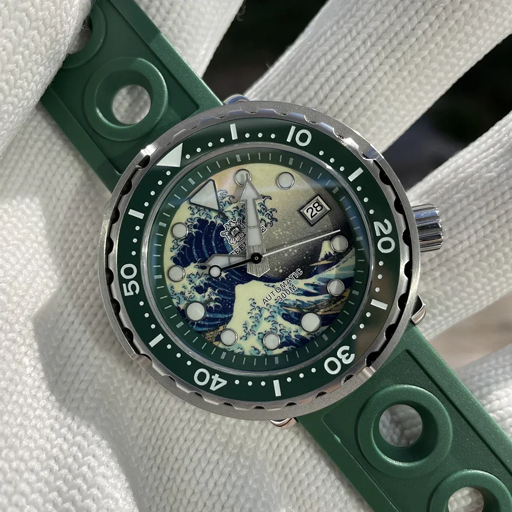 STEELDIVE 3D Full Luminous Dial Mechanical Watch Men 300M Diver Watch Tuna Automatic Dive Watch NH35 Sapphire Kanagawa Surfing
STEELDIVE 3D Full Luminous Dial Mechanical Watch Men 300M Diver Watch Tuna Automatic Dive Watch NH35 Sapphire Kanagawa Surfing