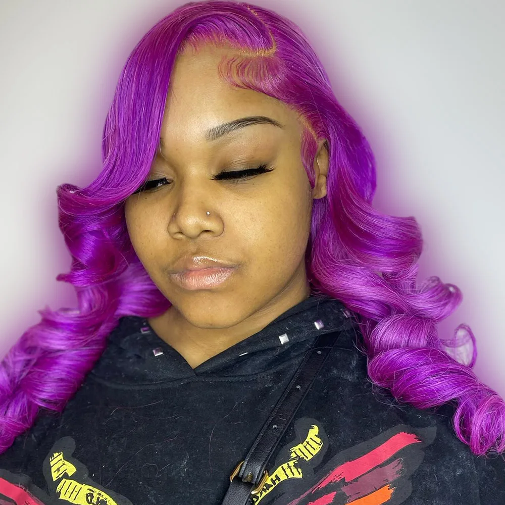 FITU Purple Transparent 13x6 13x4 Lace Frontal Human Hair Wig 613 Colored Plucked With Baby Hair 5x5 Lace Closure Wig
FITU Purple Transparent 13x6 13x4 Lace Frontal Human Hair Wig 613 Colored Plucked With Baby Hair 5x5 Lace Closure Wig