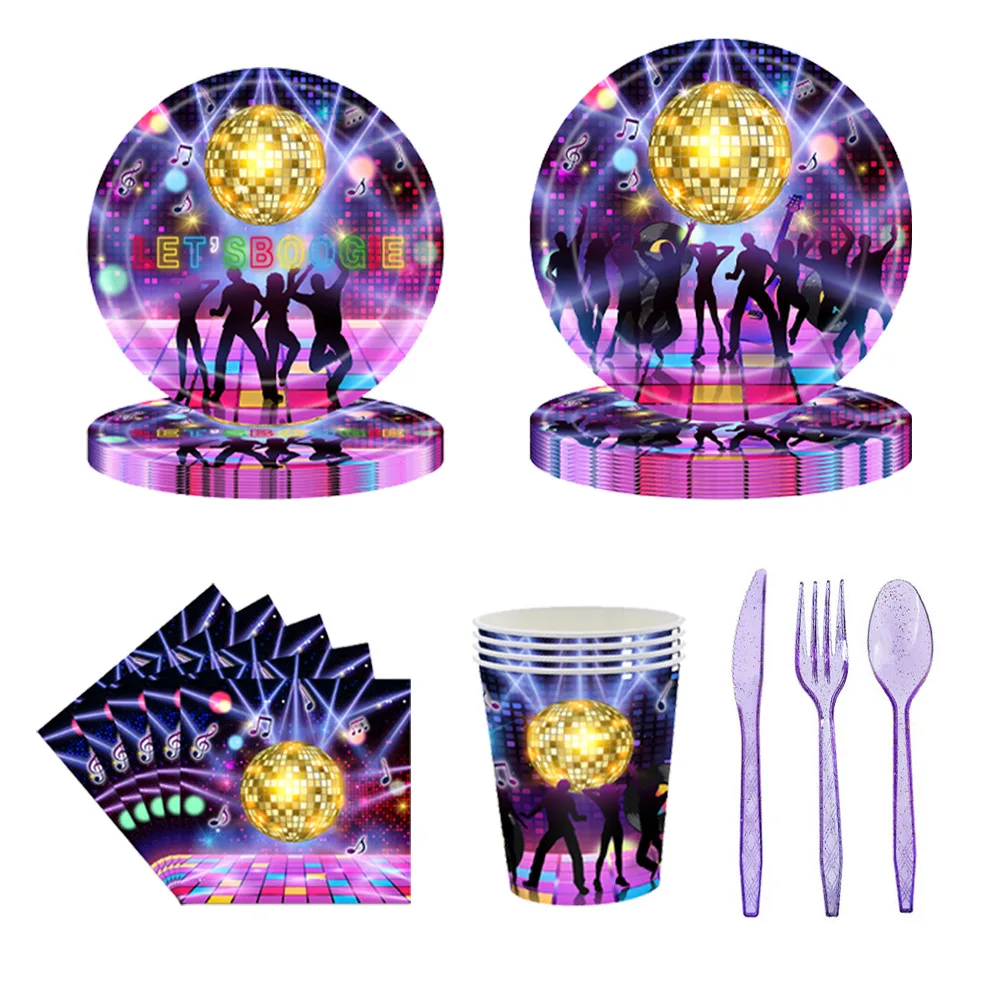 Disco Themed Birthday Disposable Tableware 80s 90s Retro Party Decorations Baby Shower Saturday Night Fever Party Supplies
Disco Themed Birthday Disposable Tableware 80s 90s Retro Party Decorations Baby Shower Saturday Night Fever Party Supplies