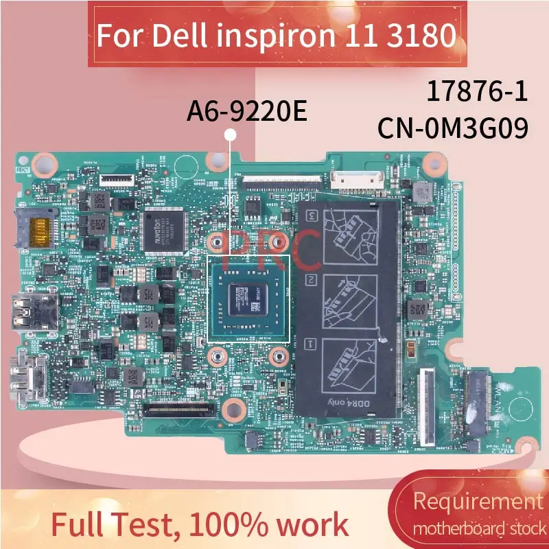 A6-9220E для Dell Inspiron 11 3180 3185 материнская плата для ноутбука 17876-1 CN-0M3G09 0M3G09 с 64 Гб SSD DDR4 материнская плата для ноутбука Test
A6-9220E для Dell Inspiron 11 3180 3185 материнская плата для ноутбука 17876-1 CN-0M3G09 0M3G09 с 64 Гб SSD DDR4 материнская плата для ноутбука Test