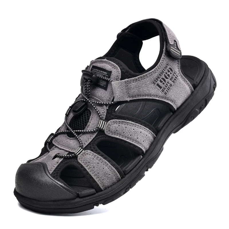 

Men's Sandals Outdoor Non-Slip Anti-collision Hiking Shoes 2024 Summer Comfortable Hook Loop Men Roman Shoes Casual Beach Shoes
