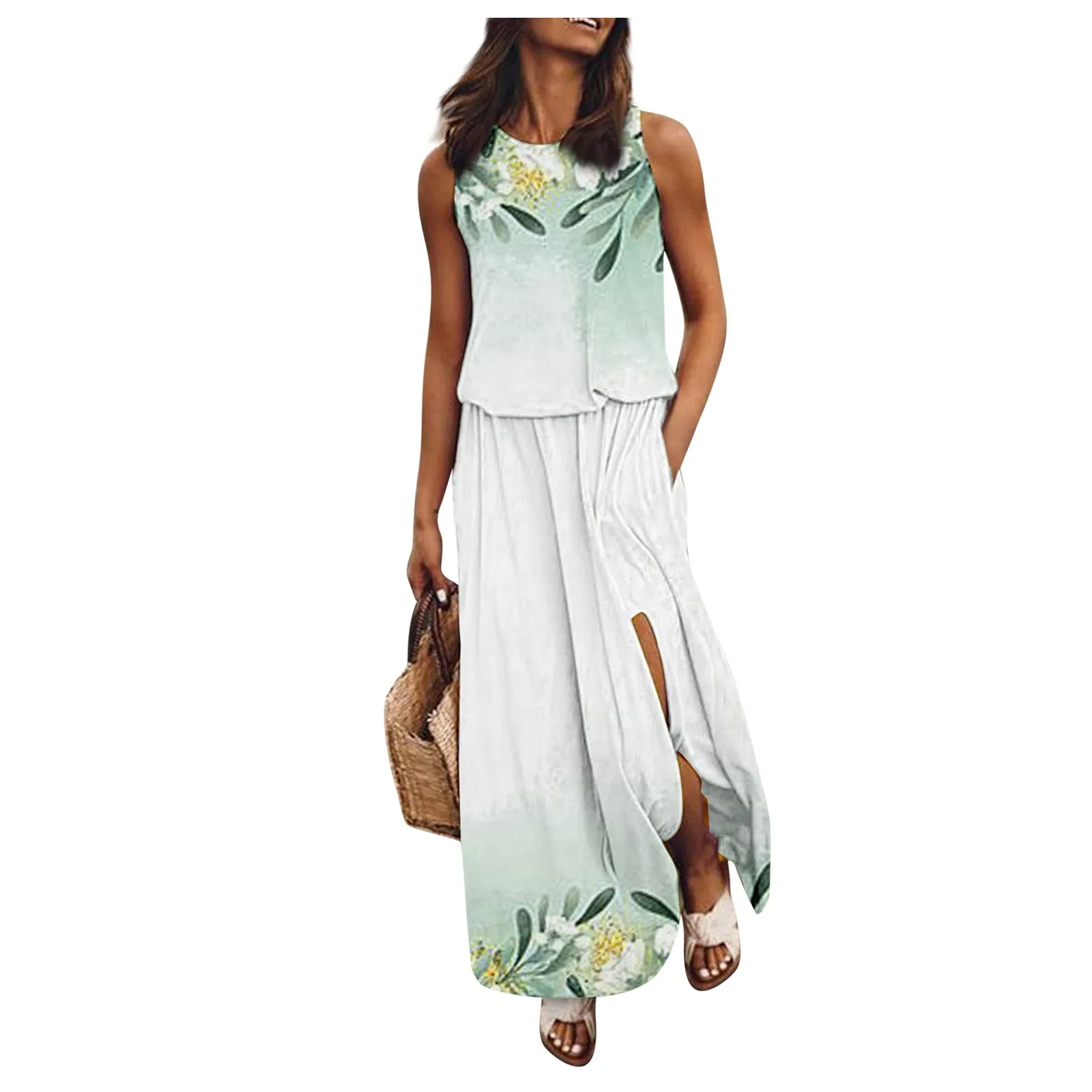 Vintage Long Dresses For Women Summer 2023 Casual Sexy Fashion Round Neck Loose Split Sleeveless Maxi Dress vestidos para mujer
Vintage Long Dresses For Women Summer 2023 Casual Sexy Fashion Round Neck Loose Split Sleeveless Maxi Dress vestidos para mujer