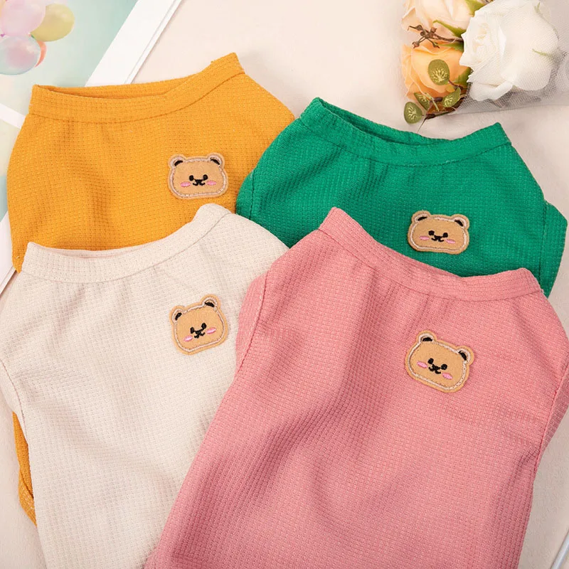 Summer New Pet Vest Embroidered with Lovely Bear Polyester Material Thin Breathable Small Dog Clothing Accessories Pet Apparel
Summer New Pet Vest Embroidered with Lovely Bear Polyester Material Thin Breathable Small Dog Clothing Accessories Pet Apparel
