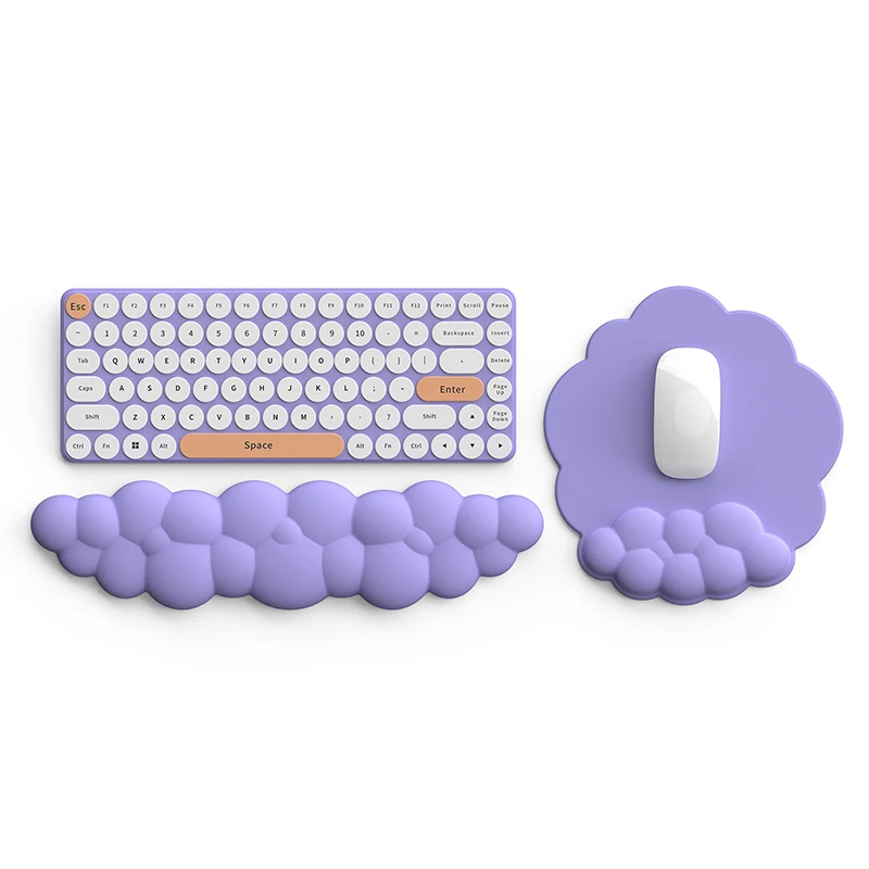 

Cloud Mouse Pad Keyboard Wrist Rest PU High Density Memory Foam Cute Palm Rest Mouse Pad with Non-Slip Base for home office