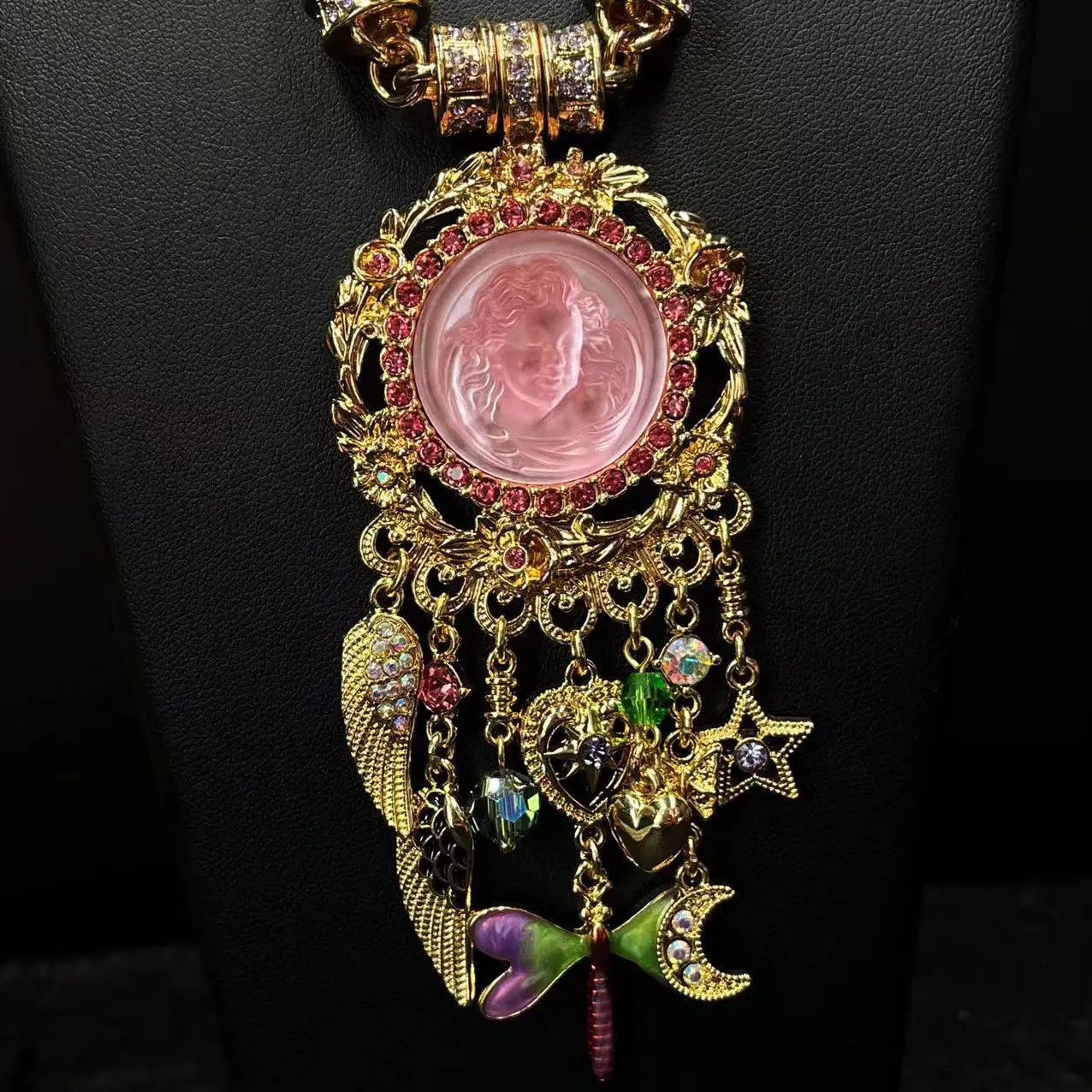 Moonlight Dream Angel Face Necklace KF Retro Wing Heart Star Moon Tassel Necklace 6 Mallzona S2a50a4118b264e249a8e0a2fc88cf53ej Moonlight Dream Angel Face Necklace KF Retro Wing Heart Star Moon Tassel Necklace Mallzona