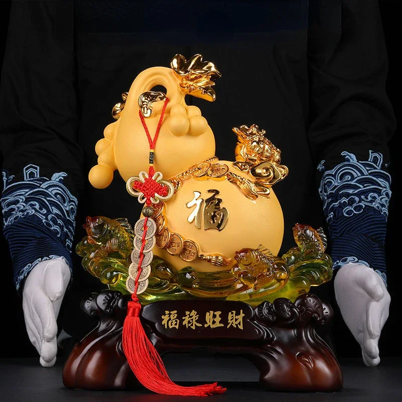 

Zhaocai Golden Toad Gourd Decoration Living Room Wine Cabinet Foyer TV Cabinet Decor Relocation Opening Gift Ornaments