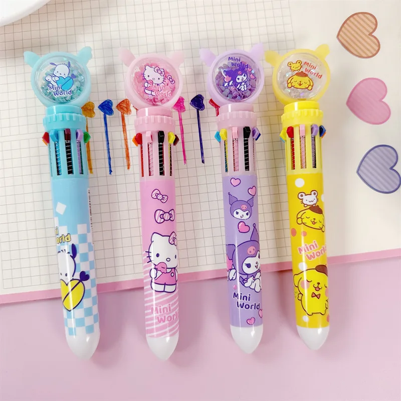 Sanrio аниме Kawaii Kuromi Hello KittyTen-цветная шариковая ручка мультфильм девушка Сердце искусственная ручка для учетной записи подарок
Sanrio аниме Kawaii Kuromi Hello KittyTen-цветная шариковая ручка мультфильм девушка Сердце искусственная ручка для учетной записи подарок