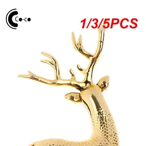 1/3/5PCS Animal Statue Home Elk Shop Display Cabinet Home Decor Ornaments Christmas Simulation Christmas Tree Summit