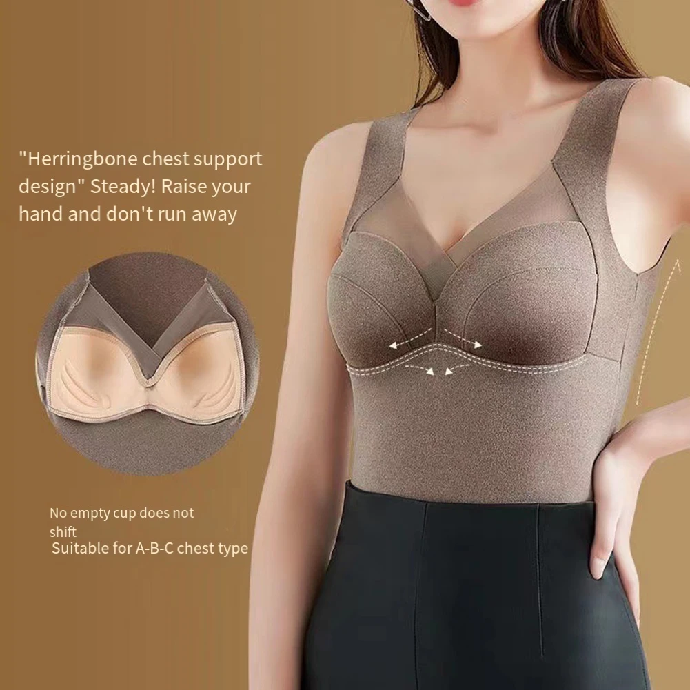 New Women's Winter Thermal Tank Tops With Chest Pads Thickened Warm Traceless Camisoles Vest Sleeveless T-shirts Top
New Women's Winter Thermal Tank Tops With Chest Pads Thickened Warm Traceless Camisoles Vest Sleeveless T-shirts Top
