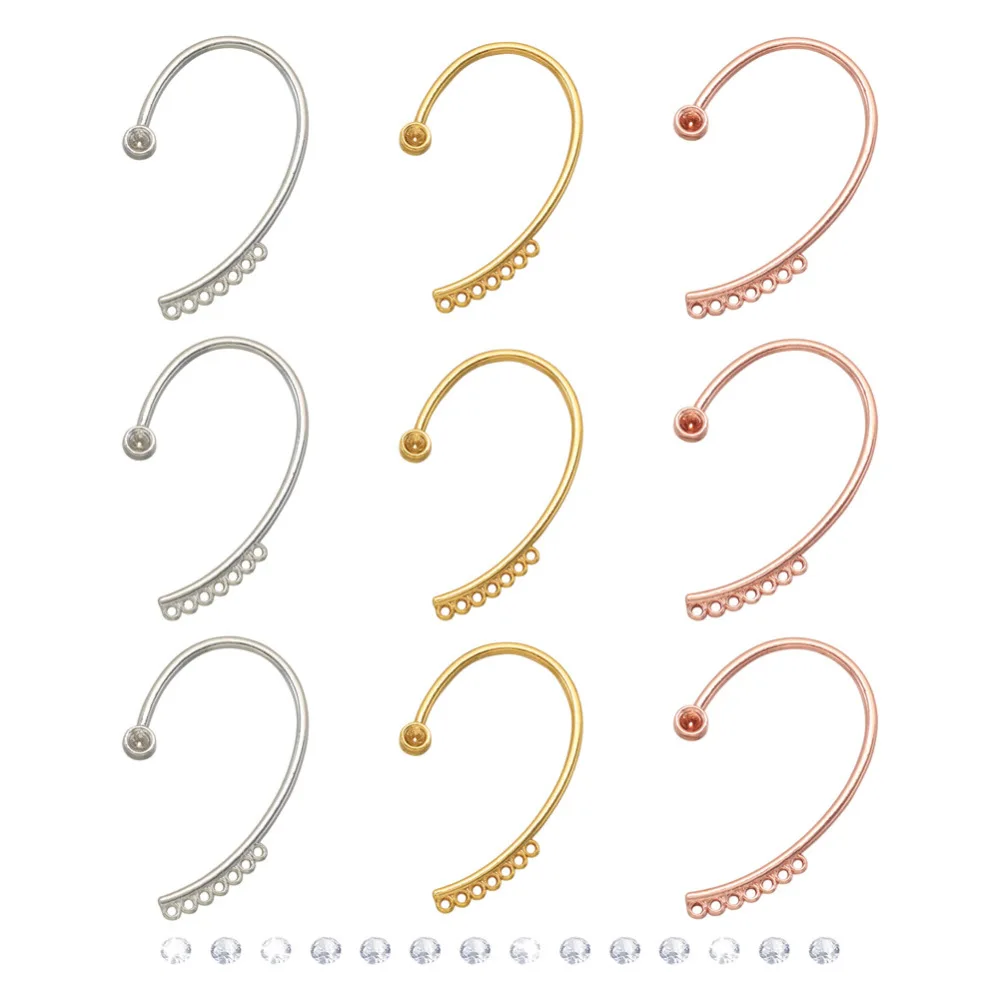 49Pcs/Box Alloy Cuff Earring Rhinestone Settings with Horizontal Loops for DIY Wrap Around Earring Jewelry Making Finding Kit
49Pcs/Box Alloy Cuff Earring Rhinestone Settings with Horizontal Loops for DIY Wrap Around Earring Jewelry Making Finding Kit