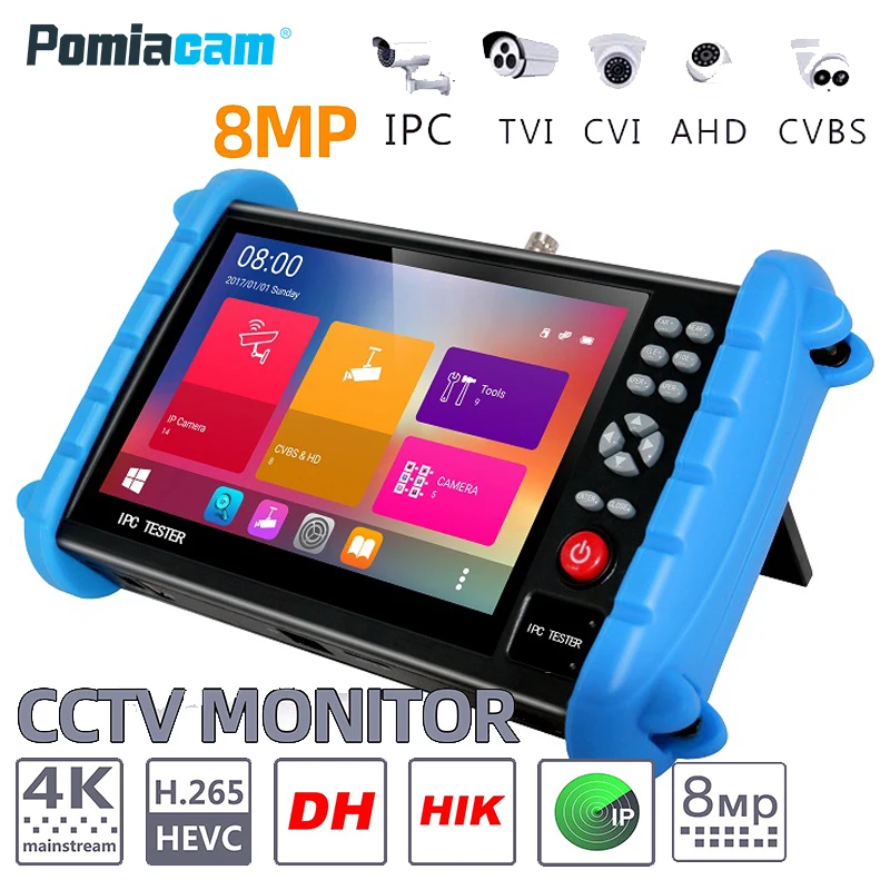 

IPC-XATC 7 Inch 5 In 1 HD H.265 4K IP CCTV Tester Monitor 8MP 5MP 1080P AHD CVI TVI Analog CVBS Camera Tester RJ45 WIFI ONVIF