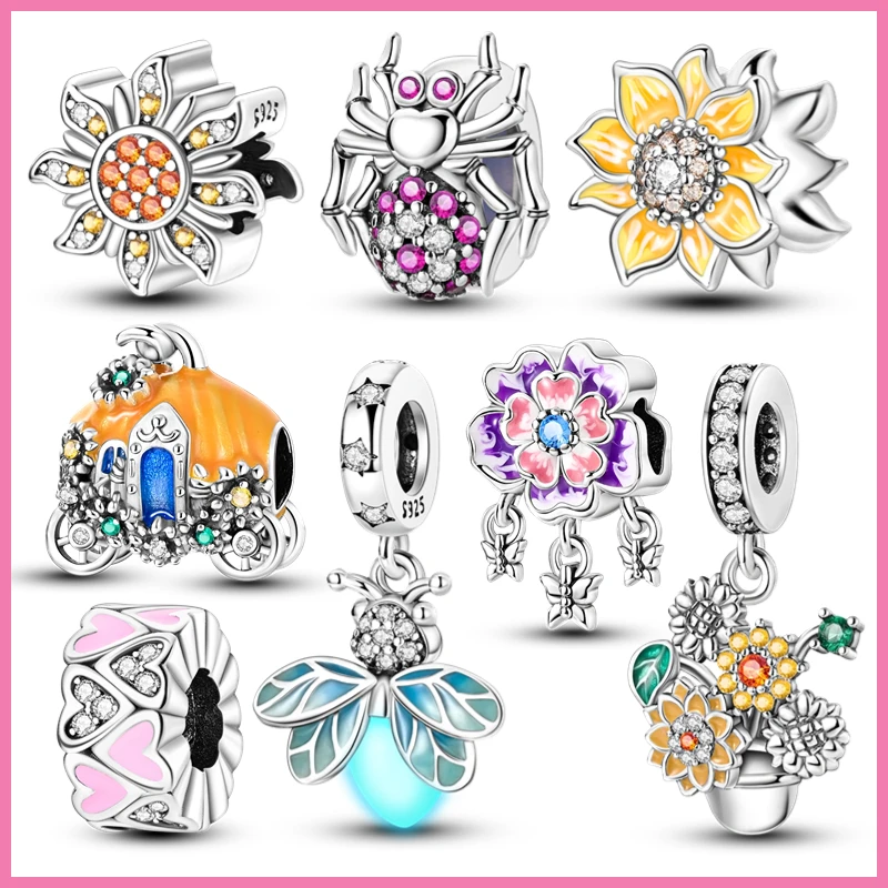 100% 925 Sterling Silver Charms For Pandora Original Bracelet Dazzling Sunflower Pumpkin Cart Firefly Beads Diy Jewelry Making
100% 925 Sterling Silver Charms For Pandora Original Bracelet Dazzling Sunflower Pumpkin Cart Firefly Beads Diy Jewelry Making