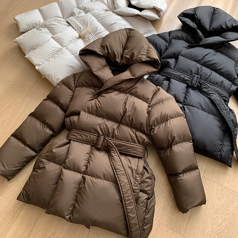 Winter Women's Down Jackets Ultra Light Warm Casual Coat Female Puffer Jacket With Belt Plus Size Hooded Short Parka 5 Mallzona S2a5a8a79837a4908ad594b29c0c5573eT Winter Women's Down Jackets Ultra Light Warm Casual Coat Female Puffer Jacket With Belt Plus Size Hooded Short Parka Mallzona