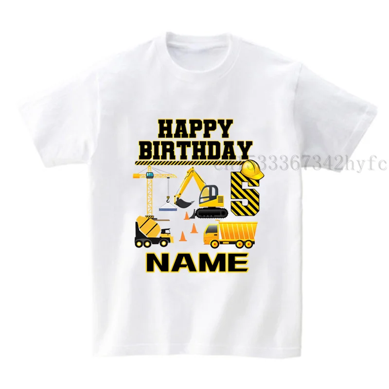 Machinery Truck Birthday T Shirt Family Matching Clothes Kids Boy Shirt Party Girls TShirt Clothing Children Outfit Custom Name Machinery Truck Birthday T Shirt Family Matching Clothes Kids Boy Shirt Party Girls TShirt Clothing Children Outfit Custom Name