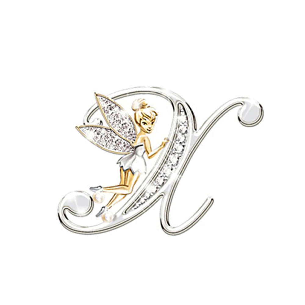 Luxury Brooch Elf Angel Alphabet A-Z Letter Lapel Pin Women Rhinestone Metal Glossy Lapel Collar Pin Scarf Clothes Decor Jewelry Luxury Brooch Elf Angel Alphabet A-Z Letter Lapel Pin Women Rhinestone Metal Glossy Lapel Collar Pin Scarf Clothes Decor Jewelry