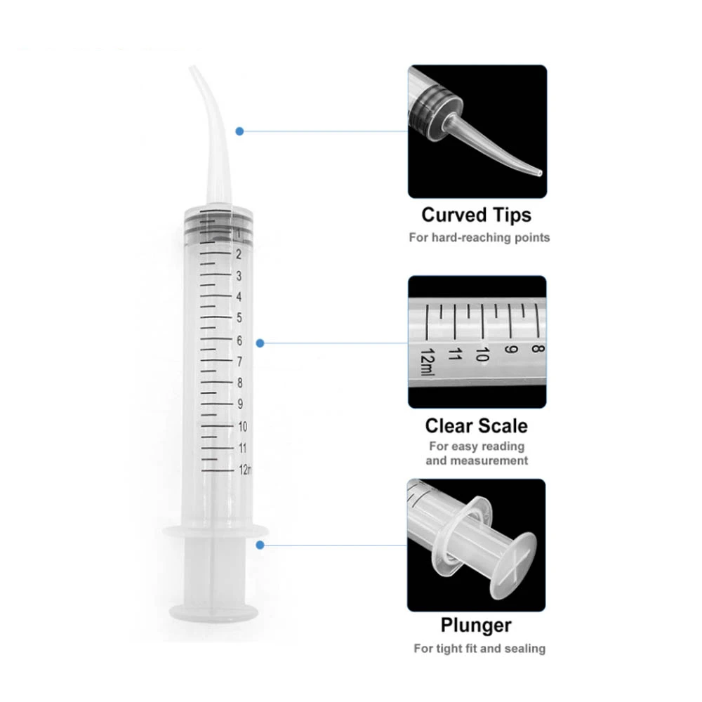 5Pcs Disposable Dental Irrigation Syringe With Curved Tip Transparent 12ml Injector Teeth Whitening Hygiene Tool for Dentist Use
5Pcs Disposable Dental Irrigation Syringe With Curved Tip Transparent 12ml Injector Teeth Whitening Hygiene Tool for Dentist Use
