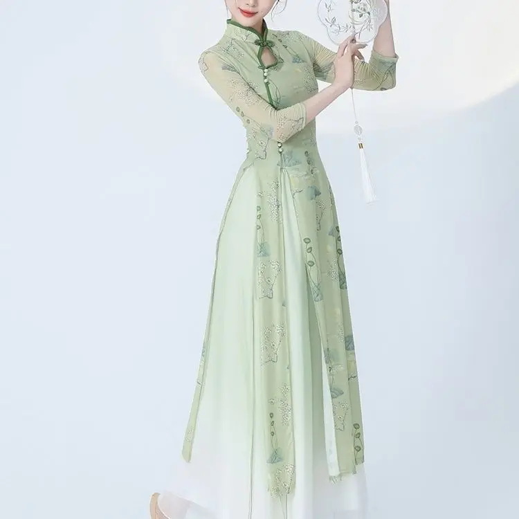 New Cheongsam Classical Dance Costume Fairy Daily Practice Dress Loose Flowing Gauze Chinese Dance Performance Stage Dancewear
New Cheongsam Classical Dance Costume Fairy Daily Practice Dress Loose Flowing Gauze Chinese Dance Performance Stage Dancewear