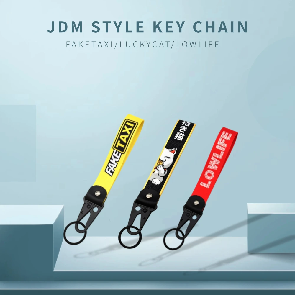 JDM Style Hot Sale Keychain Key Ring Both Sides Nylon Strap Key Chain Car Motorcycle Lanyards Auto Accessories for Fake Taxi Cat
JDM Style Hot Sale Keychain Key Ring Both Sides Nylon Strap Key Chain Car Motorcycle Lanyards Auto Accessories for Fake Taxi Cat